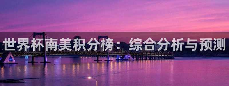 世预赛直播：世界杯南美积分榜：综合分析与预测